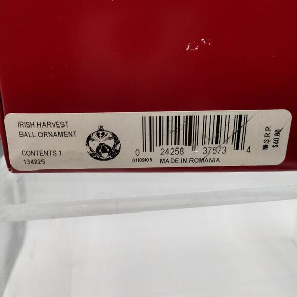 Waterford Holiday Heirlooms Irish Harvest Ball Ornament Made in Romania W/Box - Picture 5 of 13